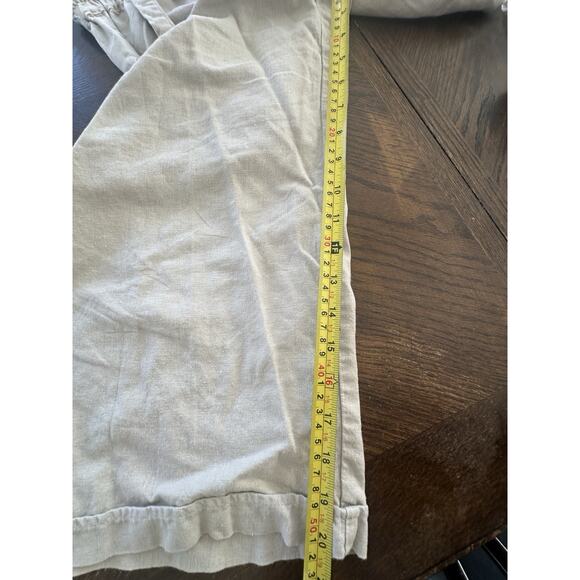 Gloria Vanderbilt Cream Tan Linen Women's Capri Pants Wide Leg Size S Costal - Picture 6 of 7